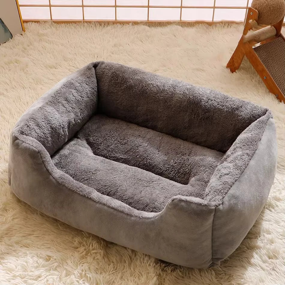 Coussin nid douillet gris taupe pour chien et chat mémoire de forme